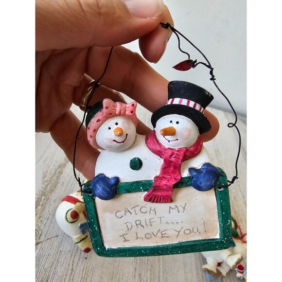 Sandi gore evans snowman ornament Mama loves Mambo joyful noise couple family jo - Picture 6 of 12